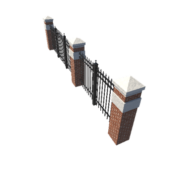 Brick fence with metal